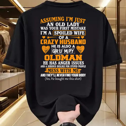 Best Wife Shirt, Wife and Husband Unisex T-Shirt/Hoodie/Sweatshirt HLT00 - Gift for wife T shirt, spoiled wife   Womens I'm A Spoiled Wife Of A Crazy Husband Funny Sarcasm Wif