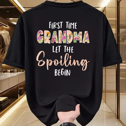 Best Grandma Shirt, Proud Grandma Unisex T-Shirt/Hoodie/Sweatshirt HLT00 - Grandmother - Let The Spoiling Begin Gift First Time Grandma T-Shirt
