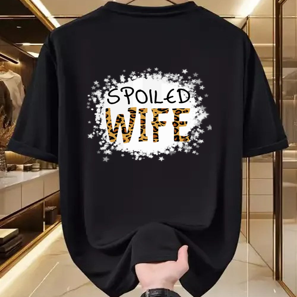 Best Wife Shirt, Wife and Husband Unisex T-Shirt/Hoodie/Sweatshirt HLT00 - Gift for wife T shirt, spoiled wife   Spoiled Wife Leopard Cheetah Mother Mama Mom Fiance T-Shirt