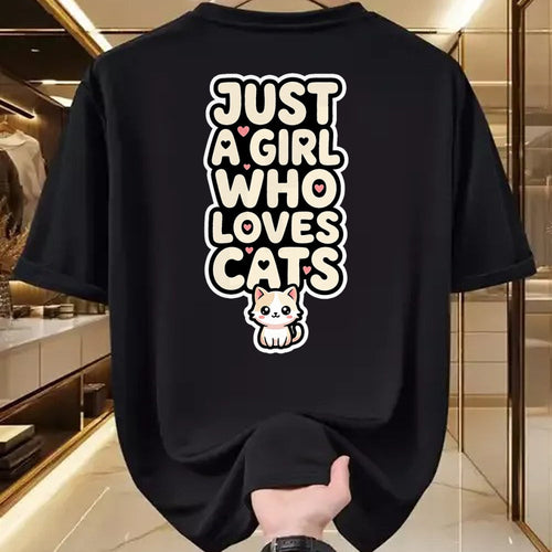 Cat Love Shirt, Funny Cat Lover Gift UnisexT-Shirt/Hoodie/Sweatshirt HLT00 - Just A Girl Who Loves Cats Kawaii Cat Kitten Lover Design T-Shirt