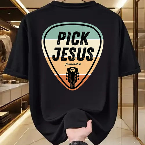 Guitar Lover Shirt, Funny Guitar UnisexT-Shirt/Hoodie/Sweatshirt HLT00 - Pick Jesus Shirt Funny Christian Music Guitar Pick Men Women T-Shirt