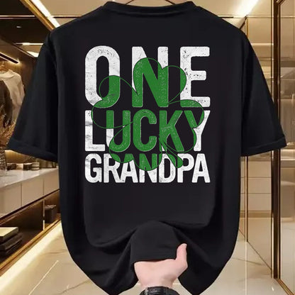 Gift for Dad Shirt, Funny Dad Unisex T-Shirt/Hoodie/Sweatshirt HLT00 – One Lucky Grandpa Irish Grandfather St Patricks Day Dad T-Shirt