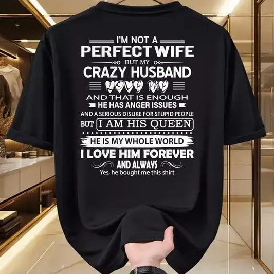 Christian Tee, Christian Faith Unisex T-Shirt/Hoodie/Sweatshirt HLT00 - I_m Not A Perfect Wife But My Crazy Husband Love Me Gifts Pullover Hoodie (1)