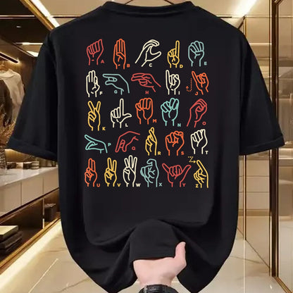 Gift for Dad Shirt, Funny Dad Unisex T-Shirt/Hoodie/Sweatshirt HLT00 –  ASL ABC American Sign Language Alphabet Retro Deaf Awareness T-Shirt