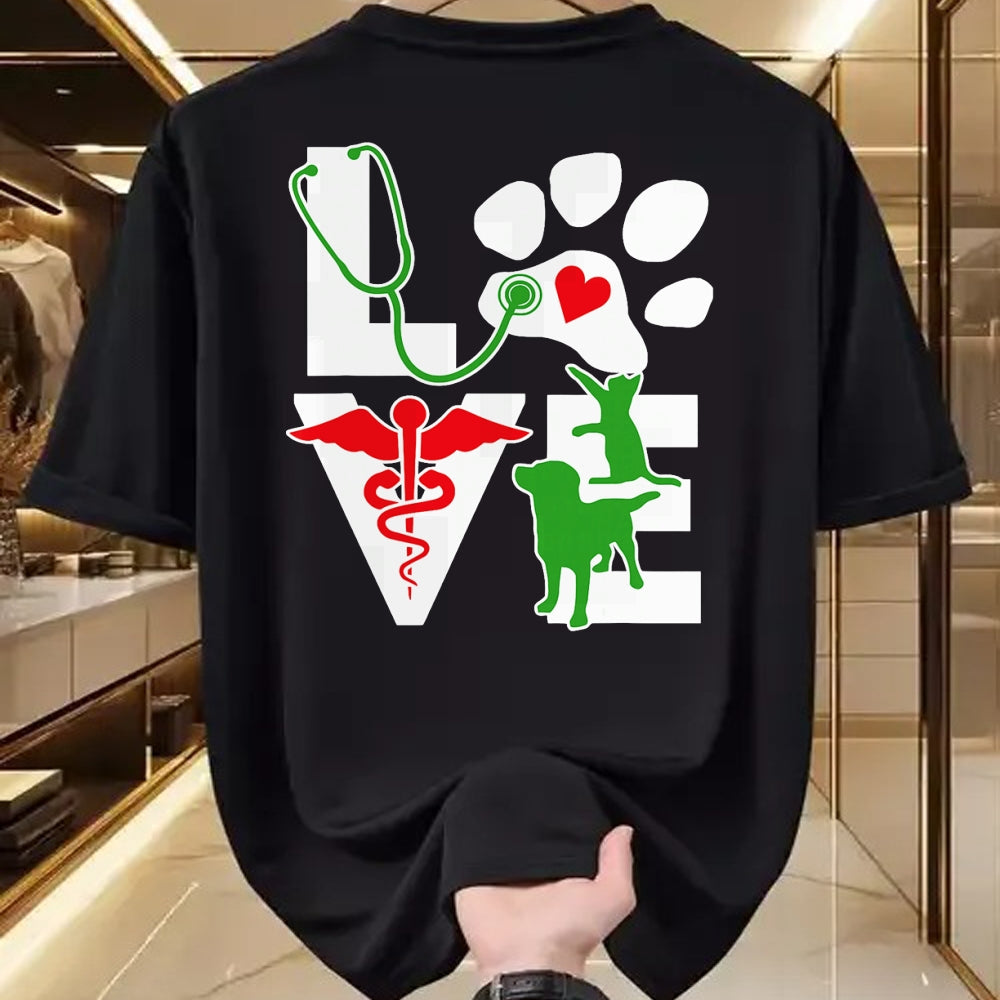 Cat Love Shirt, Funny Cat Lover Gift UnisexT-Shirt/Hoodie/Sweatshirt HLT00 - Love Dog Cat Vet Tech Veterinarian Top Veterinary Technician T-Shirt