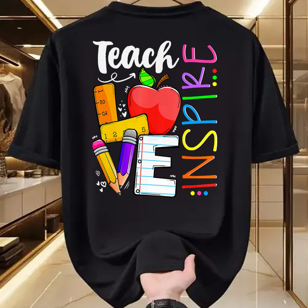 Best Teacher Shirt, Funny Teacher UnisexT-Shirt/Hoodie/Sweatshirt HLT00 - Cute Teach Love and Inspire Men Women Teacher T-Shirt