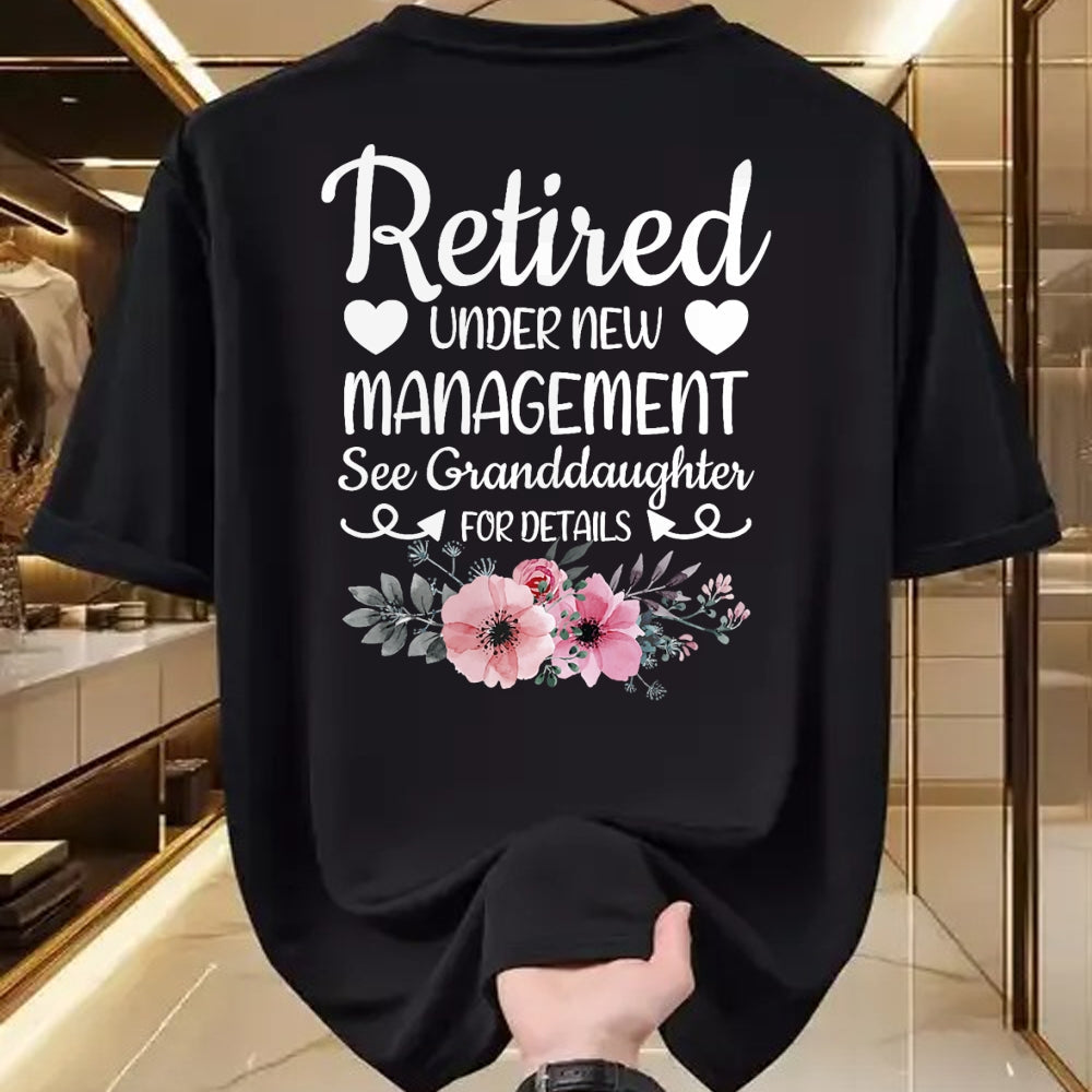 Best Grandpa Shirt, Proud Grandpa Unisex T-Shirt/Hoodie/Sweatshirt HLT00 - Retired Under New Management Granddaughter Grandma Grandpa T-Shirt (1)
