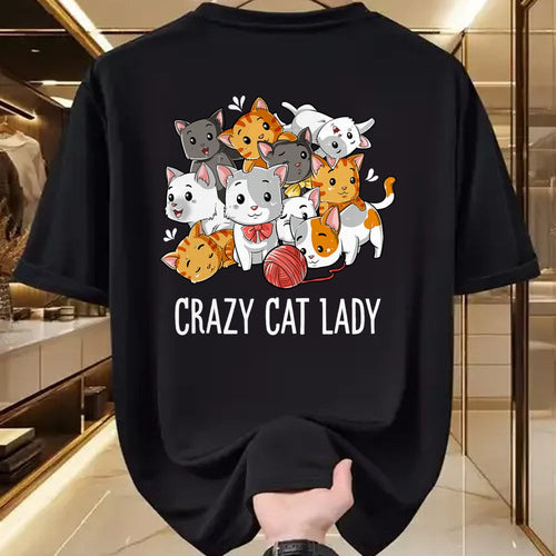 Cat Love Shirt, Funny Cat Lover Gift UnisexT-Shirt/Hoodie/Sweatshirt HLT00 - Crazy Cat Lady Funny Girls Women Kitty Kitten Animal Lover T-Shirt Small