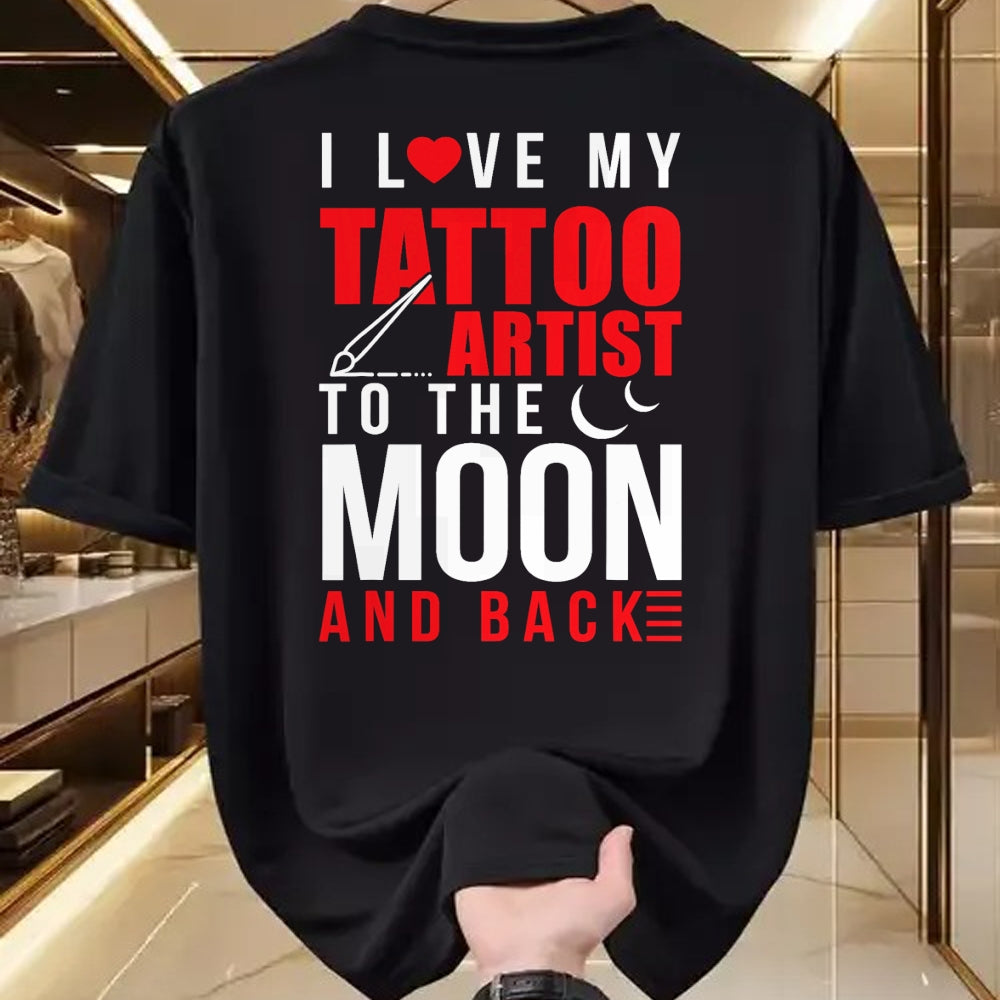 Best Wife Shirt, Wife and Husband Unisex T-Shirt/Hoodie/Sweatshirt HLT00 - I Love My Tattoo Artist To Moon & Back Husband Wife T-Shirt