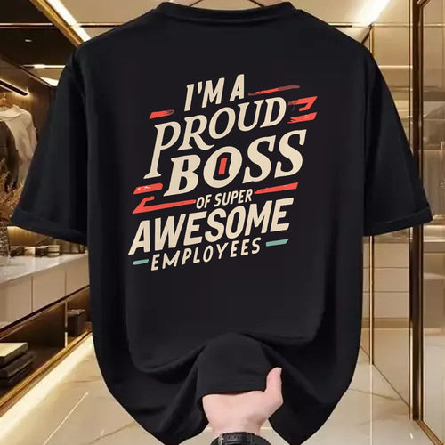 Best Wife Shirt, Wife and Husband Unisex T-Shirt/Hoodie/Sweatshirt HLT00 - I'm A Proud Boss Of Super Awesome Employees Funny Head Man T-Shirt