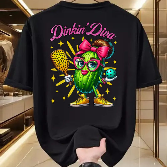 Funny Pickleball Shirt, Pickleball Lover Unisex T-Shirt/Hoodie/Sweatshirt HLT00 - Dinkin’ Diva Funny Pickleball Player Cute Pickle Lovers T-Shirt