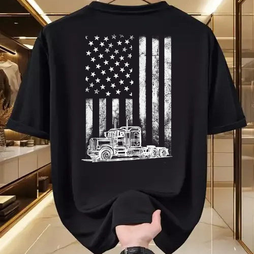 Best Truck Driver Life Shirt, Funny Trucker UnisexT-Shirt/Hoodie/Sweatshirt HLT00 - Truck Driver American Flag Trucker Vintage Men Women Gift T-Shirt Small