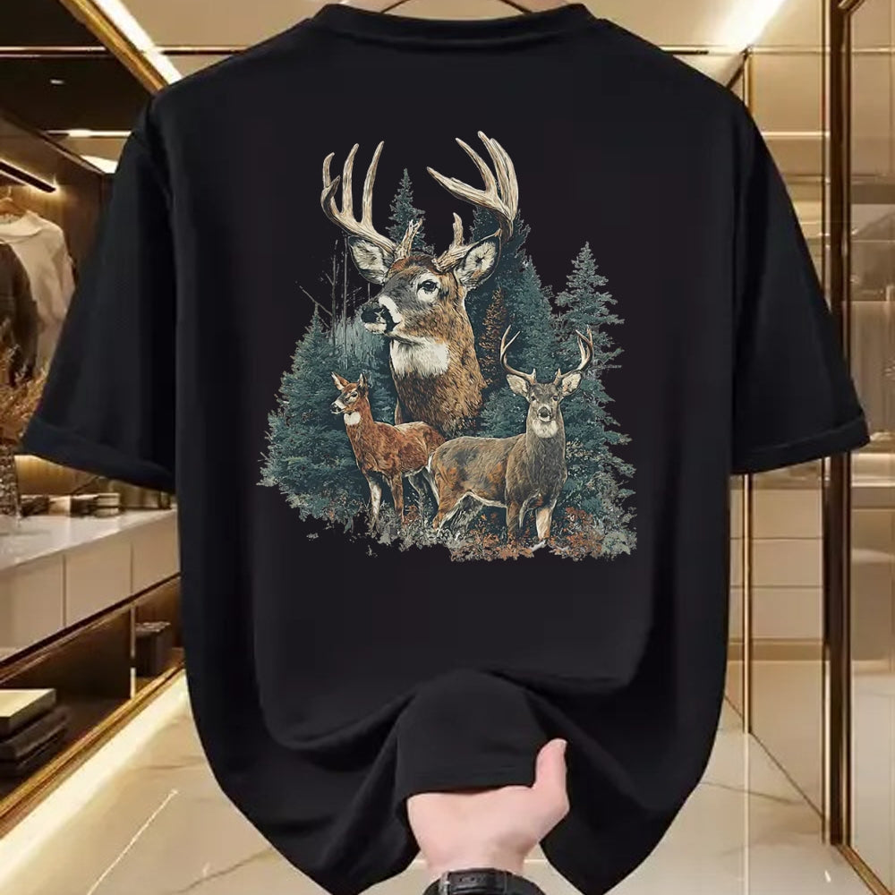 Funny Hunting Shirt, Gift For Hunting Lover Unisex T-Shirt/Hoodie/Sweatshirt HLT00 - Vintage Deer 90s Graphic Style Hunter Deer Faded Nature T-Shirt