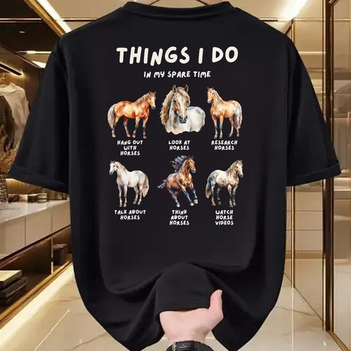 Best Horse Lover Shirt , Funny Horse UnisexT-Shirt/Hoodie/Sweatshirt HLT00 - Lustige Pferdeliebhaber Designs Horse Things I Do in My Leisure Time Women_s Horse Design T-Shirt