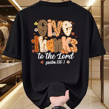Best Thanksgiving Family Shirt , Funny Thanksgiving UnisexT-Shirt/Hoodie/Sweatshirt HLT00 - Give Thanks to The Lord Pumpkin Floral Fall Christian Autumn T-Shirt