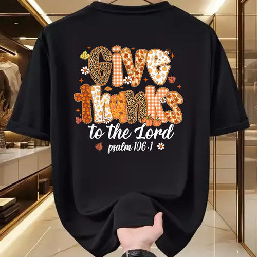 Best Thanksgiving Family Shirt , Funny Thanksgiving UnisexT-Shirt/Hoodie/Sweatshirt HLT00 - Give Thanks to The Lord Pumpkin Floral Fall Christian Autumn T-Shirt