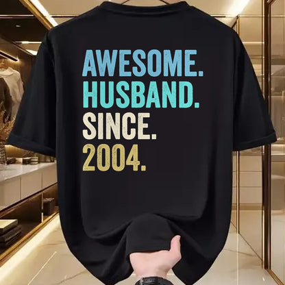 Best Wife Shirt, Wife and Husband Unisex T-Shirt/Hoodie/Sweatshirt HLT00 - Awesome Husband Since 2004 20th wedding anniversary 20 years T-Shirt (1)