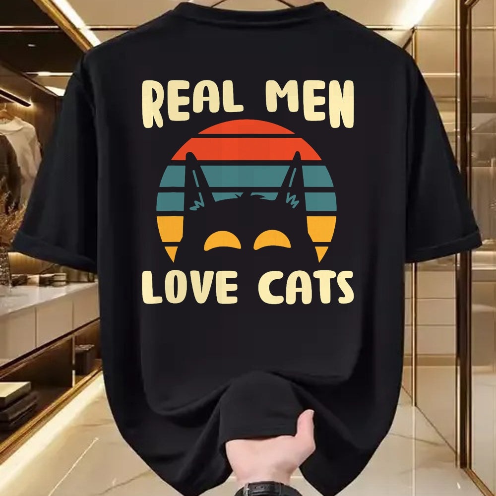 Cat Love Shirt, Funny Cat Lover Gift UnisexT-Shirt/Hoodie/Sweatshirt HLT00 - Real Men Love Cats Cat Lover T-Shirt