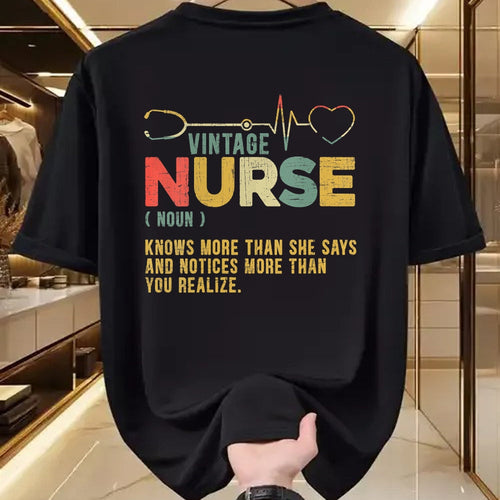 Funny Nurse Shirt, Nurse Unisex T-Shirt/Hoodie/Sweatshirt HLT00 - Womens Vintage Nurse Definition Hospital Medical Registered Nursing V-Neck T-Shirt