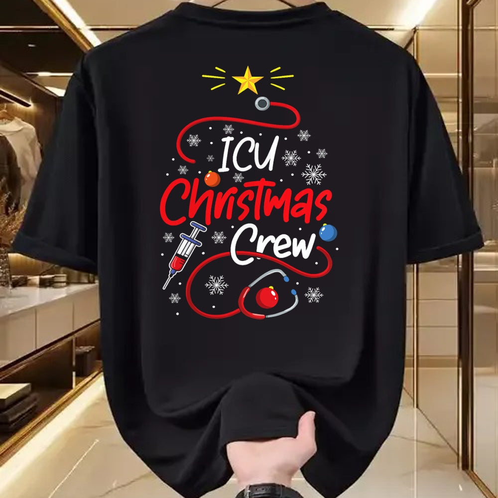 Funny Nurse Shirt, Nurse Unisex T-Shirt/Hoodie/Sweatshirt HLT00 - Nurse ICU Christmas Crew Nursing Christmas lights T-Shirt