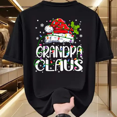 Best Grandpa Shirt, Proud Grandpa Unisex T-Shirt/Hoodie/Sweatshirt HLT00 - Grandpa Claus Shirt Christmas Lights Pajama Family Matching T-Shirt