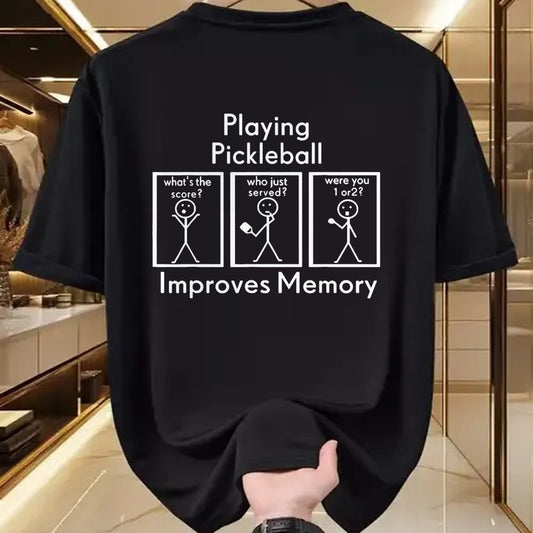 Funny Pickleball Shirt, Pickleball Lover Unisex T-Shirt/Hoodie/Sweatshirt HLT00 - Playing Pickleball Improves Memory Player for Men Women Tee T-Shirt