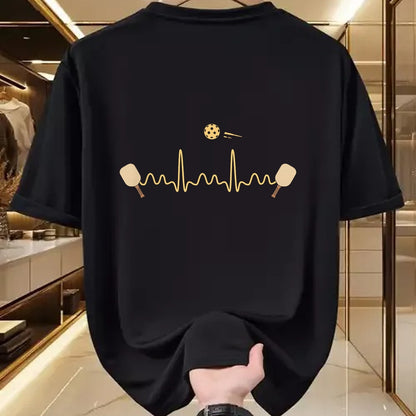 Funny Pickleball Shirt, Pickleball Lover Unisex T-Shirt/Hoodie/Sweatshirt HLT00 - Funny Heartbeat Pickleball Player EKG Woman Men Kids Long Sleeve T-Shirt