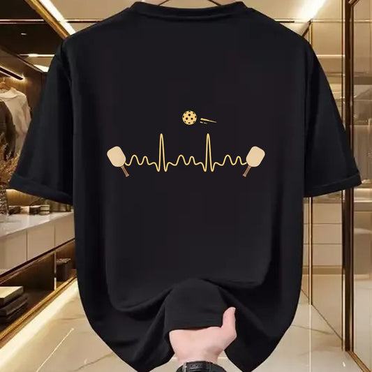 Funny Pickleball Shirt, Pickleball Lover Unisex T-Shirt/Hoodie/Sweatshirt HLT00 - Funny Heartbeat Pickleball Player EKG Woman Men Kids Long Sleeve T-Shirt