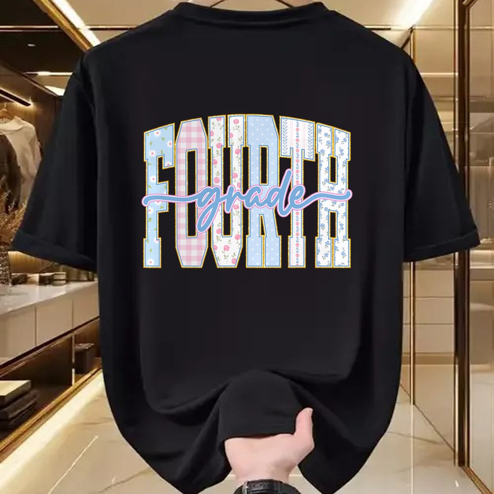 Best Teacher Shirt, Funny Teacher UnisexT-Shirt/Hoodie/Sweatshirt HLT00 - Preppy Fourth Grade Teacher 4th Grade Back to School Girls T-Shirt