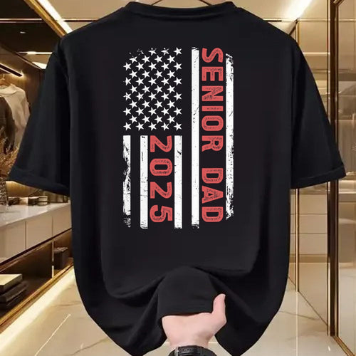 Gift for Dad Shirt, Funny Dad Unisex T-Shirt/Hoodie/Sweatshirt HLT00 – Senior Dad 2025 US Flag Class Of 2025 Dad Of Senior 2025 T-Shirt