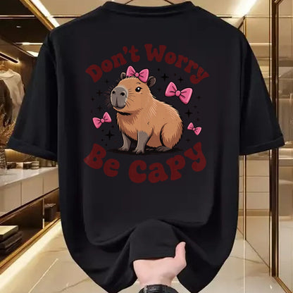 Cute Capybara Shirt, Funny Capybara Unisex T-Shirt/Hoodie/Sweatshirt HLT00 - Toddler Girl Capybara Birthday Gift Cute Don’t Worry Be Capy T-Shirt