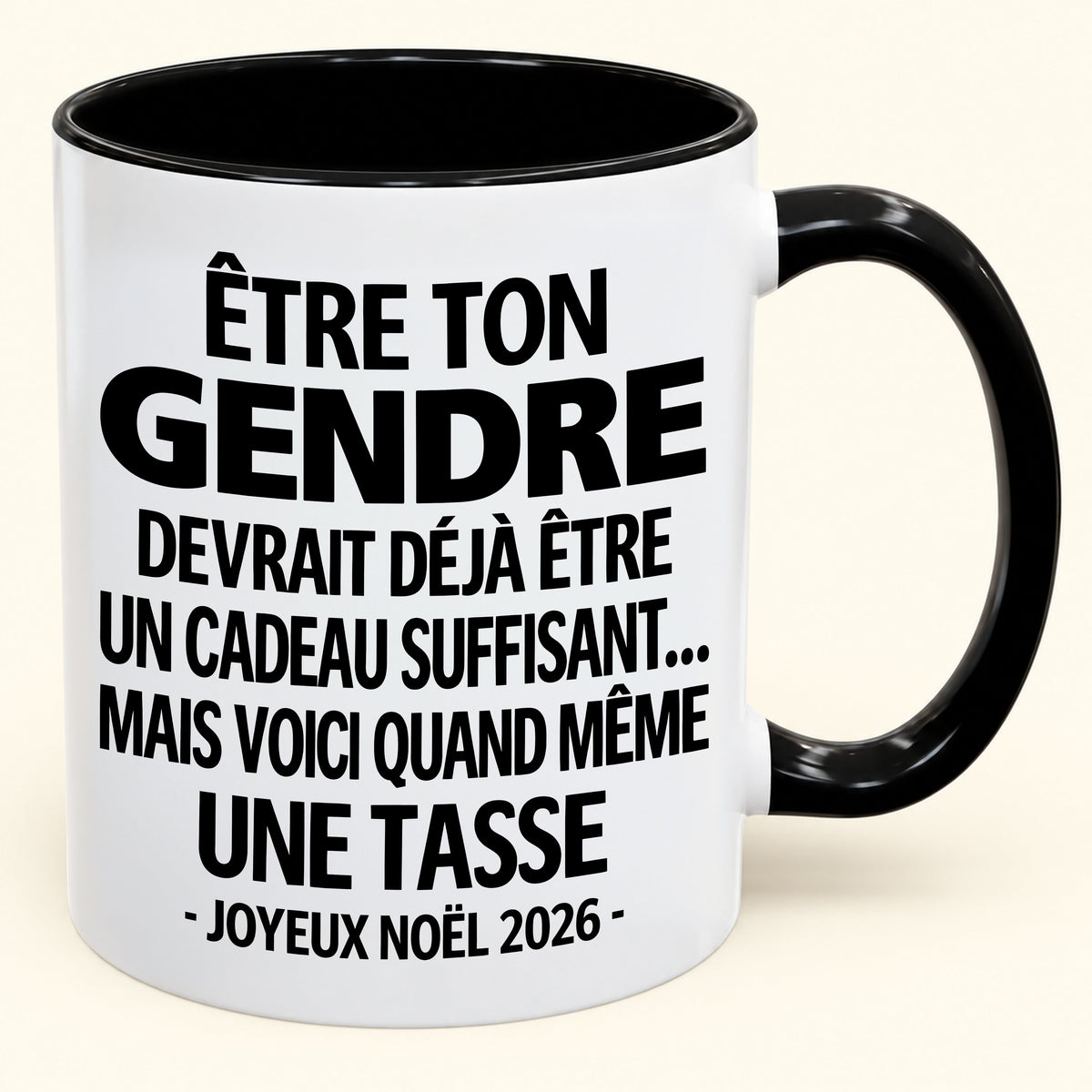 Être ton gendre est déjà un cadeau suffisant – Mug bicolore humoristique – Cadeau de Noël 2026 (SKU2610-266) MUGFR