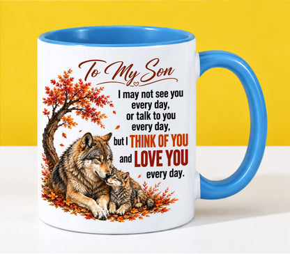 TO MY SON MUGS - I THINK OF YOU & LOVE YOU EVERY DAY - PERFECT GIFT FROM MOM - NINA00 (SKU2610-71)