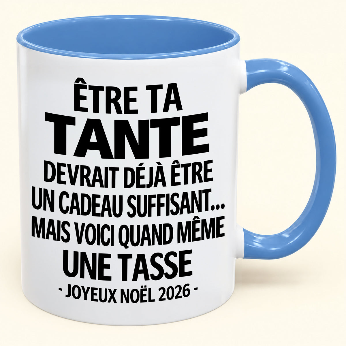 Être ta tante est déjà un cadeau suffisant – Mug bicolore humoristique – Cadeau de Noël 2026 (SKU2610-158) MUGFR
