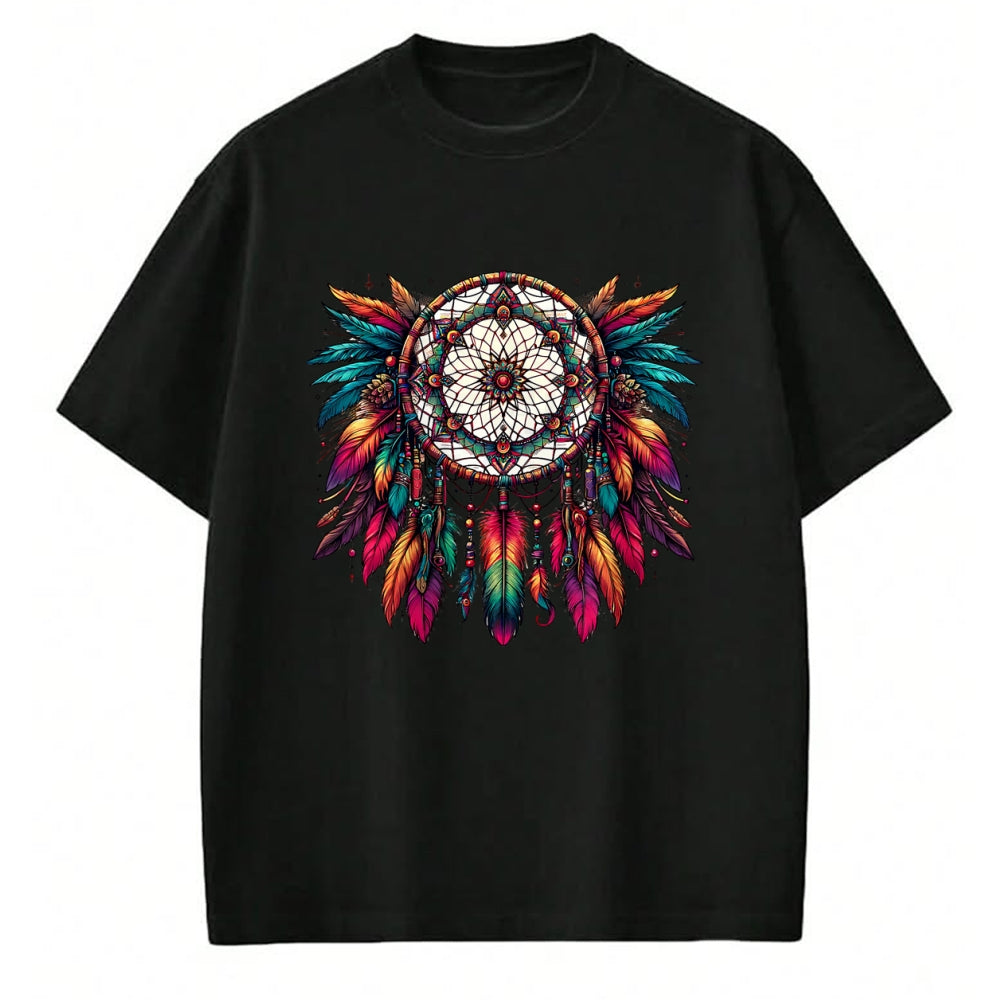 Native American T-Shirts, Vintage Native American Unisex T-Shirt/Hoodie/Sweatshirt HLT00 - Colorful Dreamcatcher Feather Tee Art Native American Indian