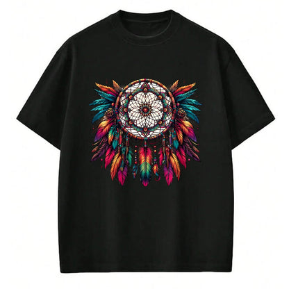 Native American T-Shirts, Vintage Native American Unisex T-Shirt/Hoodie/Sweatshirt HLT00 - Colorful Dreamcatcher Feather Tee Art Native American Indian