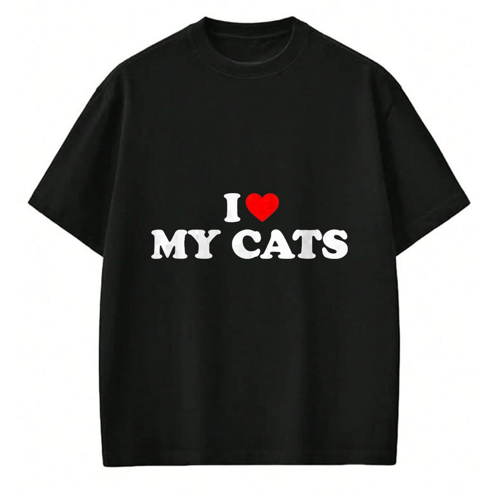 Cat Love Shirt, Funny Cat Lover Gift UnisexT-Shirt/Hoodie/Sweatshirt HLT00 - I Love My Cats T-Shirt, Women, Black, X-Small (1)