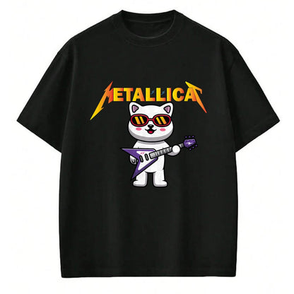 Guitar Lover Shirt, Funny Guitar UnisexT-Shirt/Hoodie/Sweatshirt HLT00 - Metallicat- Funny Cat Rock Cat Playing Guitar T-Shirt for Men Women Girls Kids