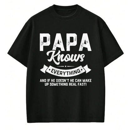 Best Grandpa Shirt, Proud Grandpa Unisex T-Shirt/Hoodie/Sweatshirt HLT00 - Papa Knows Everything 60th Gift Funny Father's Day T-Shirt