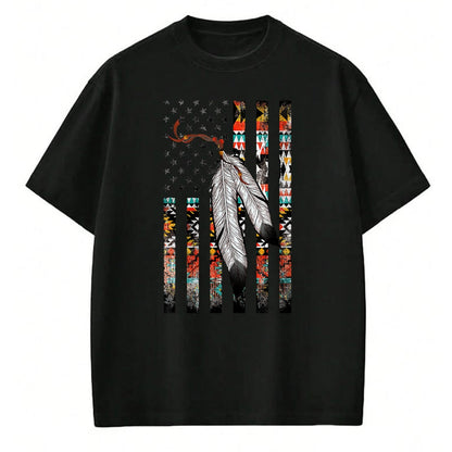 Native American T-Shirts, Vintage Native American Unisex T-Shirt/Hoodie/Sweatshirt HLT00 - Native American Justice Day Shirt, Tribe Feather Flag