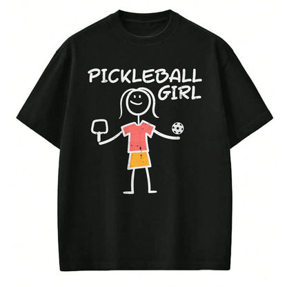 Funny Pickleball Shirt, Pickleball Lover Unisex T-Shirt/Hoodie/Sweatshirt HLT00 - Pickleball Girl Stickman Pickle Ball Women Girls Kids Youth T-Shirt