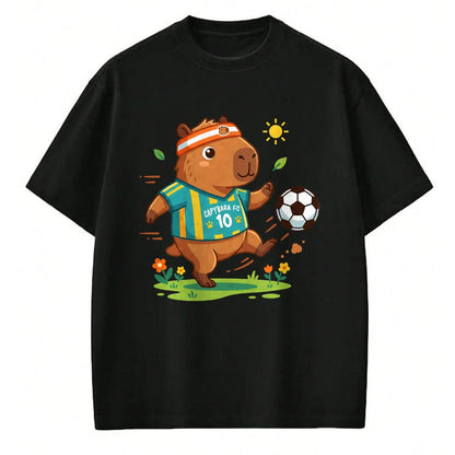 Cute Capybara Shirt, Funny Capybara Unisex T-Shirt/Hoodie/Sweatshirt HLT00 - Capybara Soccer Player Headband Funny Animal Sports Fan T-Shirt