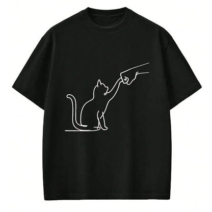 Cat Love Shirt, Funny Cat Lover Gift UnisexT-Shirt/Hoodie/Sweatshirt HLT00 - Cute Pet Tee I Love My Cat Best Friend Fist Bump Paw Cat T-Shirt, Women, Black, Medium