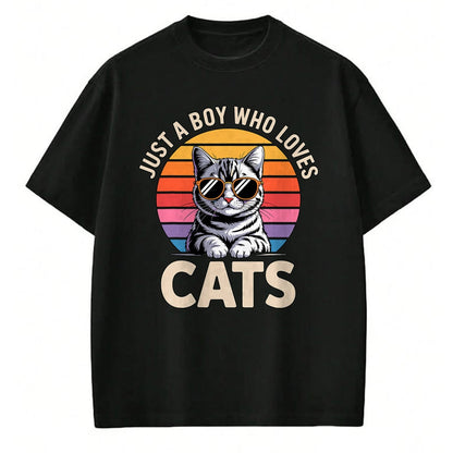 Cat Love Shirt, Funny Cat Lover Gift UnisexT-Shirt/Hoodie/Sweatshirt HLT00 - Just a Boy Who Loves Cats T-Shirt
