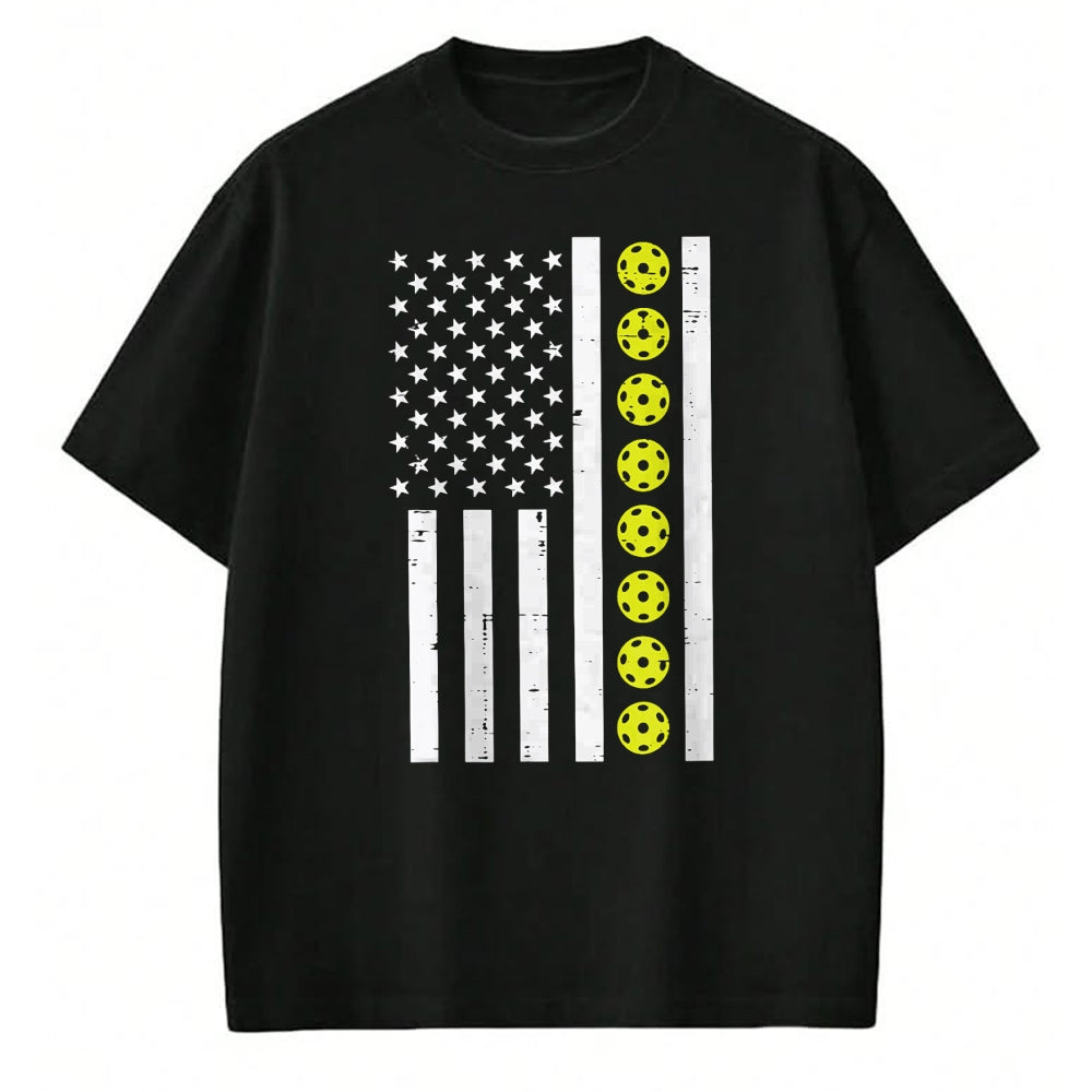 Funny Pickleball Shirt, Pickleball Lover Unisex T-Shirt/Hoodie/Sweatshirt HLT00 - Pickle Ball US Flag Pickleball Patriotic Men Women Kids Boys T-Shirt