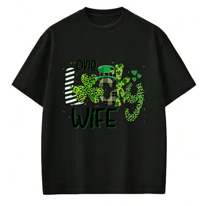 Best Wife Shirt, Wife and Husband Unisex T-Shirt/Hoodie/Sweatshirt HLT00 - Gift for wife T shirt, lucky wife   One Lucky Wife St Patricks Day Mom Mother Shamrock Leopard T-Shi