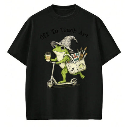 Best Student Shirt, Funny Back To School UnisexT-Shirt/Hoodie/Sweatshirt HLT00 - Frog Art Teacher Off to Teach Creative Classroom Painting T-Shirt