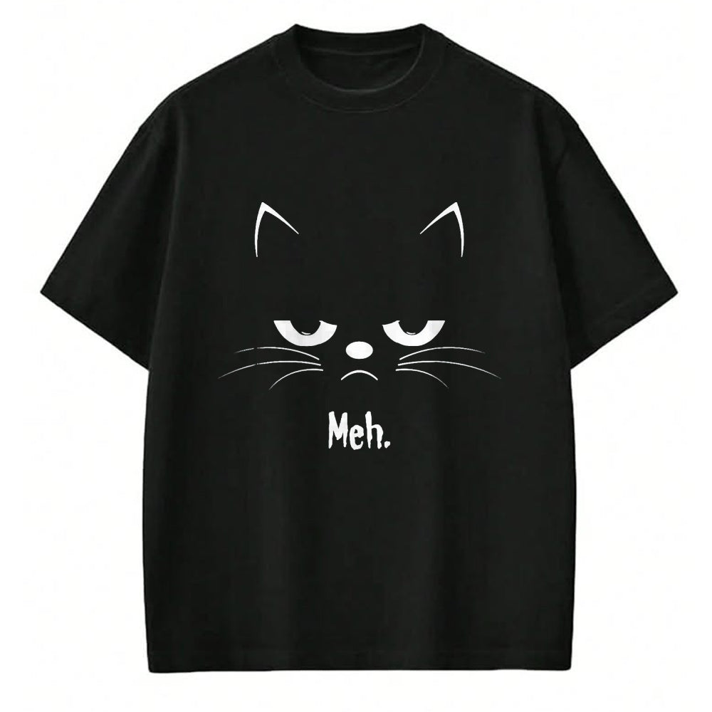 Cat Love Shirt, Funny Cat Lover Gift UnisexT-Shirt/Hoodie/Sweatshirt HLT00 - Sarcastic Funny Angry Cat Meh Halloween Costume T-Shirt, Men, Black, XX-Large