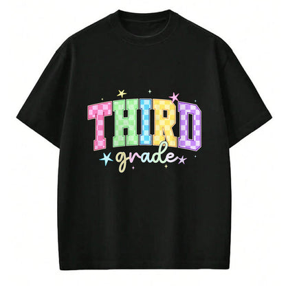 Best Student Shirt, Funny Back To School UnisexT-Shirt/Hoodie/Sweatshirt HLT00 - Back to School Checkered Third Grade Team Teacher Students T-Shirt