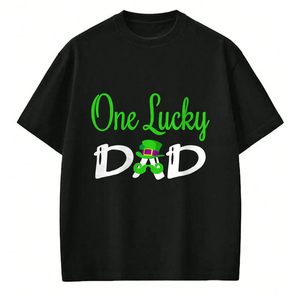 Gift for Dad Shirt, Funny Dad Unisex T-Shirt/Hoodie/Sweatshirt HLT00 – One Lucky Dad St. Patrick`s Day T-Shirt